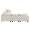 Convertible L Shaped Sectional Corner Couch With Armrest Storage Cup Holders USB Charger, Irregular Corner Oversized Comfy Modular Sofa - Beige - Image 6