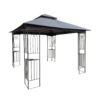 10 X 10 Ft Patio Gazebo Tent With Ventilated Double Roof And Mosquito Net Canopy For Backyard Or Garden - Gray - Image 11