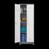 Metal Storage Cabinets, Cleaning Tool Cabinet With Locking Door, Tall Broom Tool Organizer And Storage, Large Storage Cabinet For Kitchen - Gray / White - Image 10