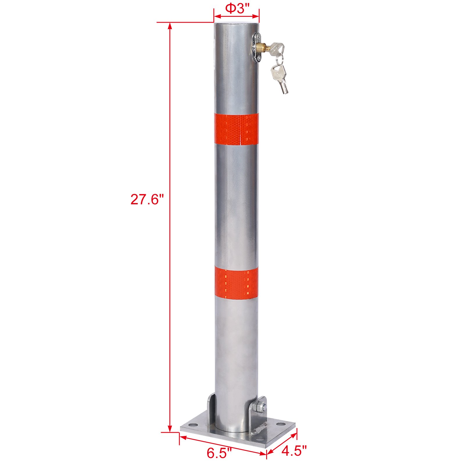 Parking Bollard Pole Barrier With Lock For Car Parking Protection - Gray - Image 3