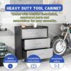 Heavy Duty Metal Storage Cabinet With Wheels 3 Drawer Tool Cabinet For Garage, Office, And Home Organizer Solutions - Black - Image 8