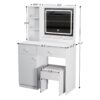 Fashion Vanity Desk With Mirror And Adjustable Lights, Makeup Table Set With 2 Drawers - White - Image 3
