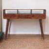 Triple Curved Console Table - Brown - Image 9