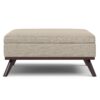 Owen - Extra Large Square Coffee Table Storage Ottoman - Natural - Image 2