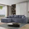 4 Piece Modular L Shaped Sectional Sofa With Spacious Chaise Lounge Corduroy Upholstery - Gray - Image 5