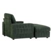 Oversized Chaise Lounge Indoor Rabbit Fur Sofa Bed With Storage Ottoman And Armrests Cup Holders With Deep Seat - Green - Image 4