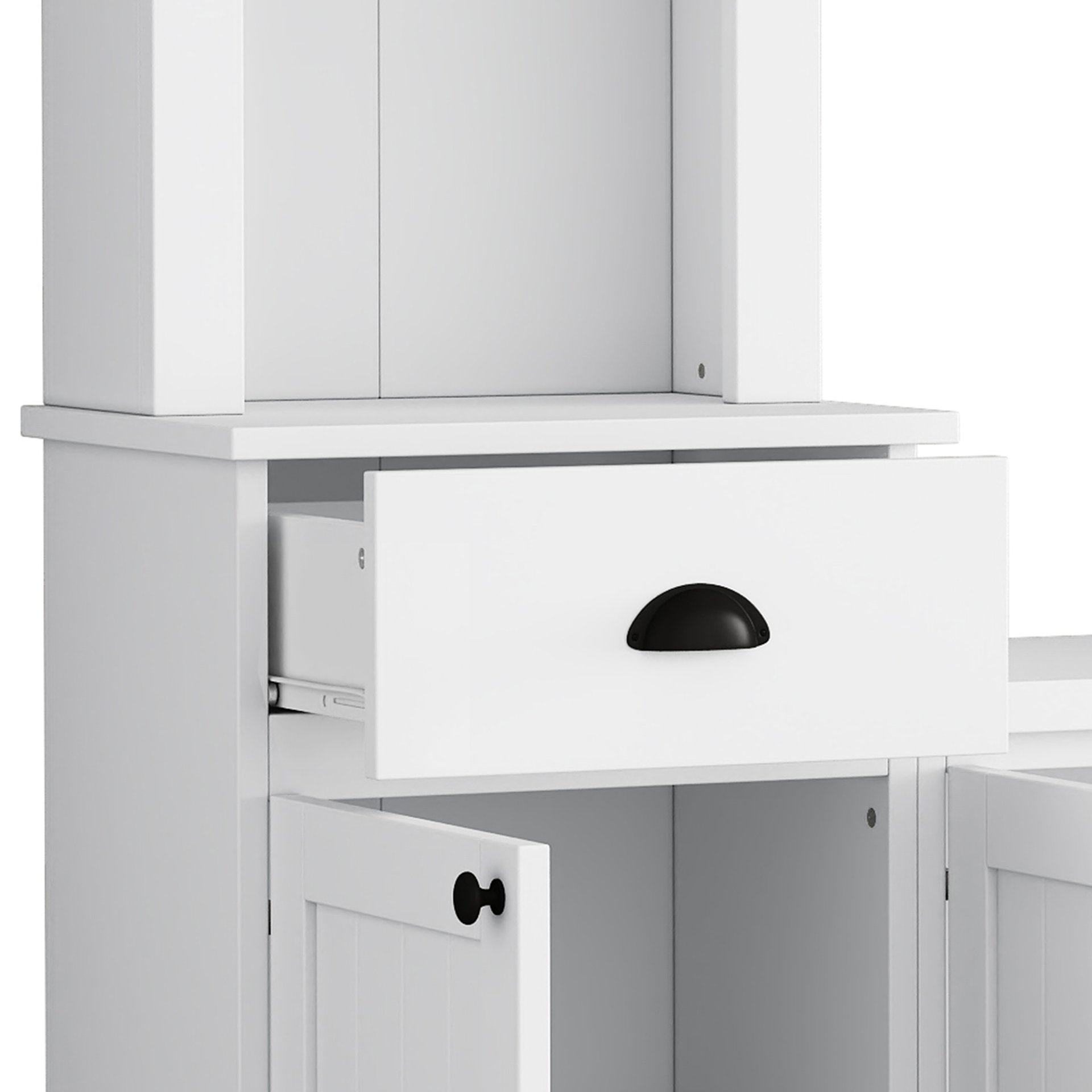 Minimalist - Entertainment Wall Unit Set With Bridge For TVs Up To 75", Ample Storage Space TV Stand With Adjustable Shelves - White - Image 14