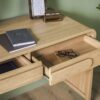 Modern Curved Waterfall Desk With Drawers - Oak - Image 4