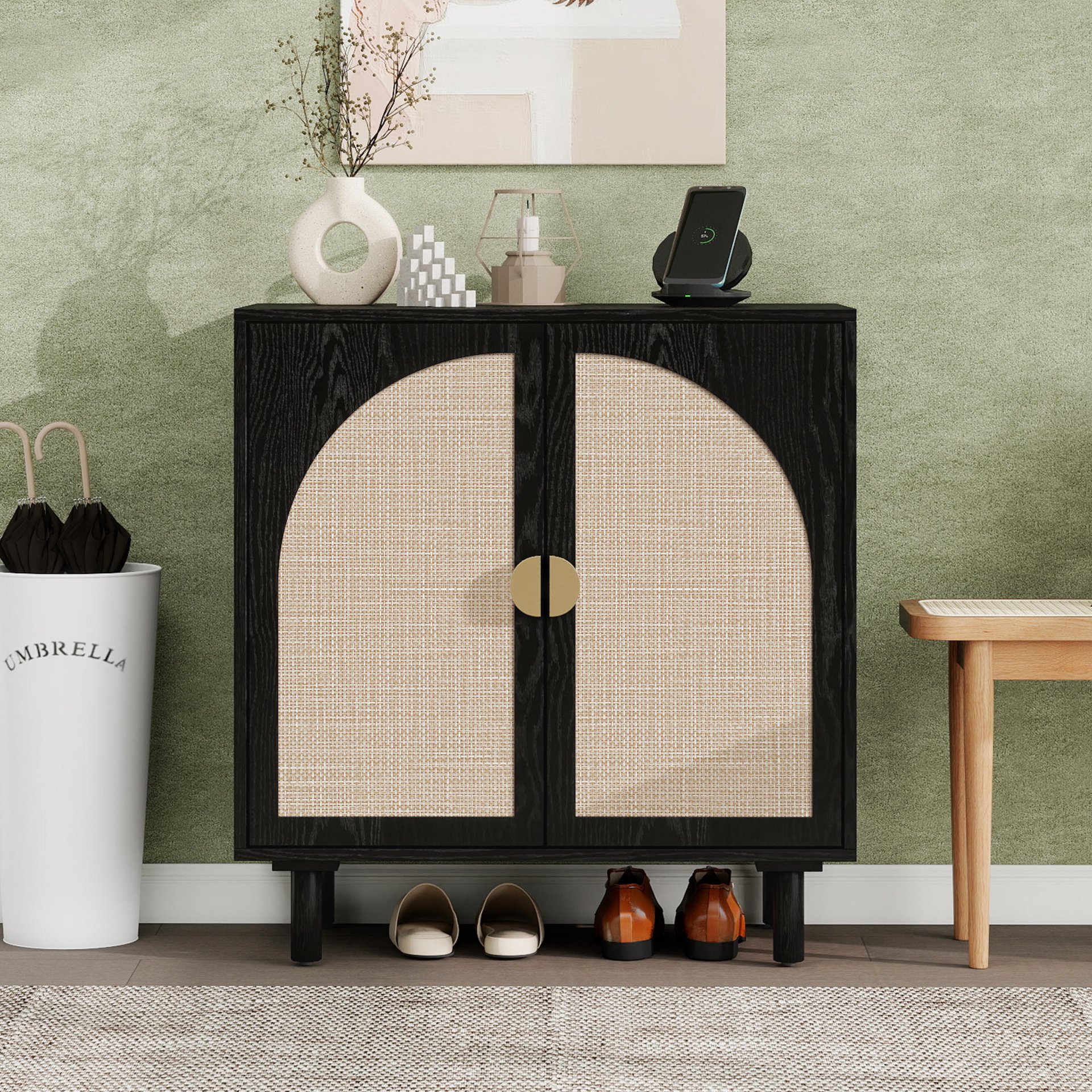 2 Door Cabinet, Suitable For Bedroom - Black - Image 2