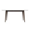 Levi - Modern Style Rectangular Dining Kitchen Table - Dark Brown / White - Image 2
