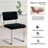 Modern Luxury Dining Chair With Metal Legs And Bow Design (Set of 4) - Black - Image 4