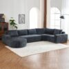 Oversized Modular Sofa Cloud Sectional Sofa Set Upholstered Couches U - Shaped Sofa With Deep Seat For Living Room - Gray - Image 11