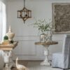 3 Light Wood Drum Chandelier, Hanging Light Fixture With Adjustable Chain For Kitchen, Bulb Not Included - Brown - Image 5