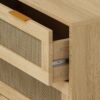 3 Drawers Rattan Storage Cabinet Rattan Drawer, For Bedroom, Living Room, Dining Room, Hallways (Set of 2) - Oak - Image 10