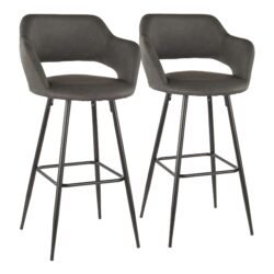 Margarite - Contemporary Barstool (Set of 2) - Black / Gray