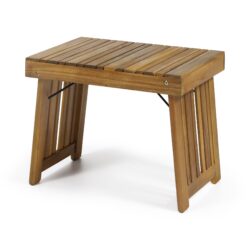 Temptation - Outdoor Foldable Side Table With Slat Design - Teak
