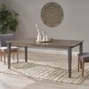 Rustic Farmhouse Dining Table With Square Leg Design - Brown - Image 2