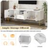 Modern TV Stand For TV Up To 70", TV Cabinet With 1 Drawer, 2 Cabinets And Metal Legs, Handles And Anti-Tip Device For Living Room - White - Image 20