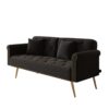 Elegant Sofa Bed With Nail Head Trim And Matching Pillow - Black - Image 9