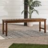 Modern Chevron Top Solid Wood Patio Bench - Brown - Image 4