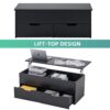 Lift-Top Coffee Table With Storage Center Tables Hidden Compartment & 2 Drawers, Sofa Table For Living Room - Black - Image 6