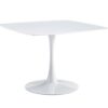 Table Mid-Century Dining Table For 4-6 People With Round MDF Table Top, Pedestal Dining Table, End Table Leisure Coffee Table - White - Image 3