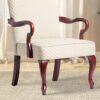 Delaney - Gooseneck Arm Chair Diamond Jacquard Fabric - Beige - Image 4