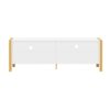 Modern Minimalist TV Stand For TVs Up To 75", Entertainment Center Media Console Cabinet With 2 Spacious Cabinets For Living Room - White - Image 8