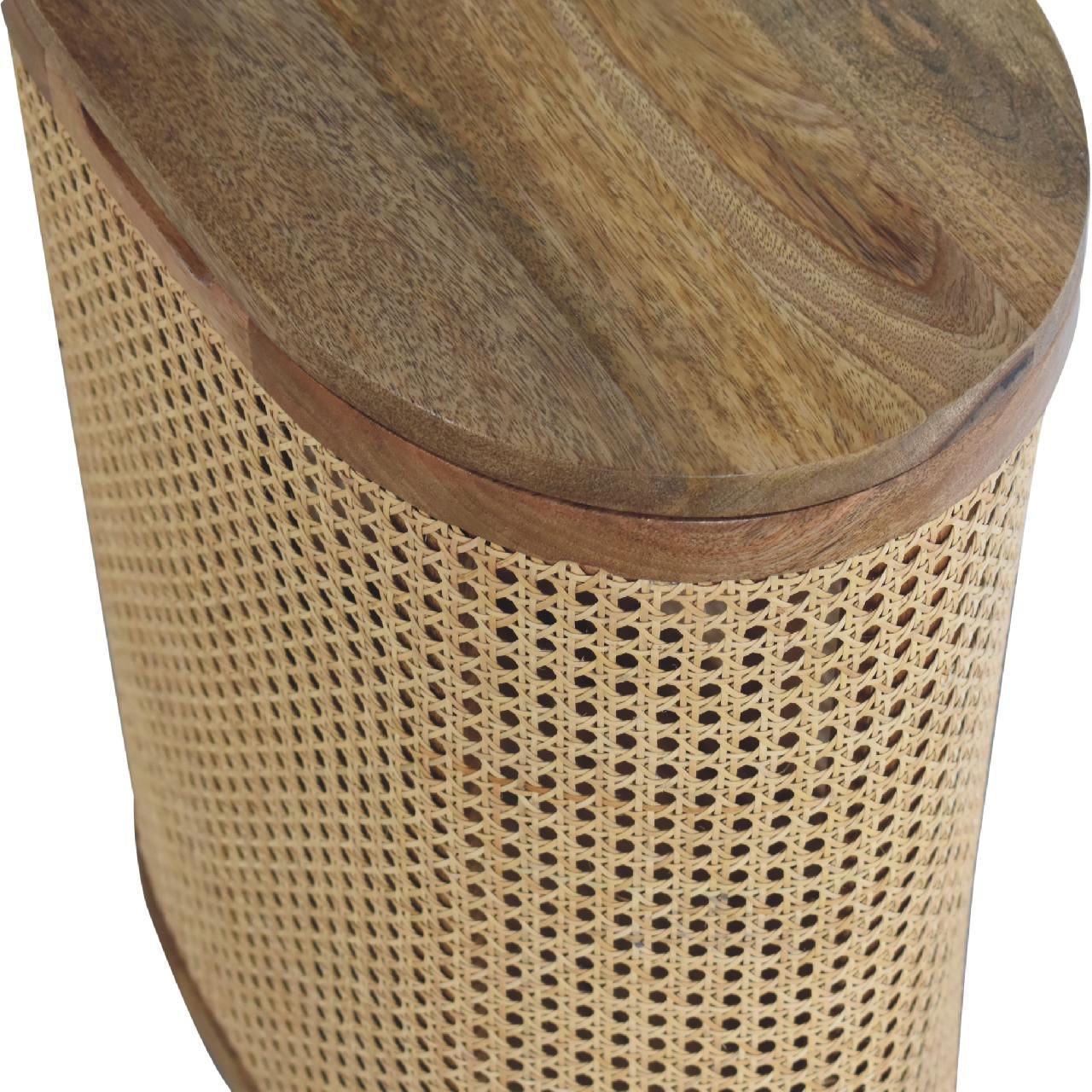 Larissa - Lid Up, Storage Stool - Oak - Image 4