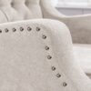 Accent Chair, Living Room Chair, Footrest Chair Set With Vintage Brass Studs, Button Tufted Upholstered Armchair For Living Room, Comfy Reading Chair For Bedroom, Reception Room - Beige - Image 22