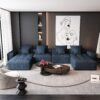 Modern Oversized Modular Sectional Sofa, Sparkling Chenille Fabric Soft Cushion Sofa With 8 Pillows, 8 Pieces Diy Combination Tufted Sofa, No Assembly Required - Blue - Image 14