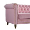 Chesterfield - Velvet Sofa 84.65" For Living Room - Pink - Image 7