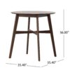 Round Counter Height Dining Table With Thick Rubberwood Legs And Support Beams - Walnut - Image 3
