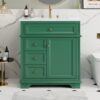 30" Bathroom Vanity With Sink, 1 Tip Out Drawer, 3 Drawers, Door Shelf, Soft Closing Door - Green - Image 2
