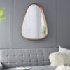 Irrgeular Mirror With Frame, Wall Mirror For Living Room Bathroom Entryway - Brown - Image 5