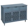 3 Door 3 Drawer Cabinet, American Furniture, Suitable For Bedroom, Living Room, Study - Blue - Image 11