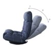 Adjustable Japanese Reclining Floor Chair Sofa With Metal Frame For Living Room & Balcony - Navy - Image 7
