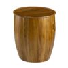 Drum Side Table With Tray Style Top - Brown - Image 3