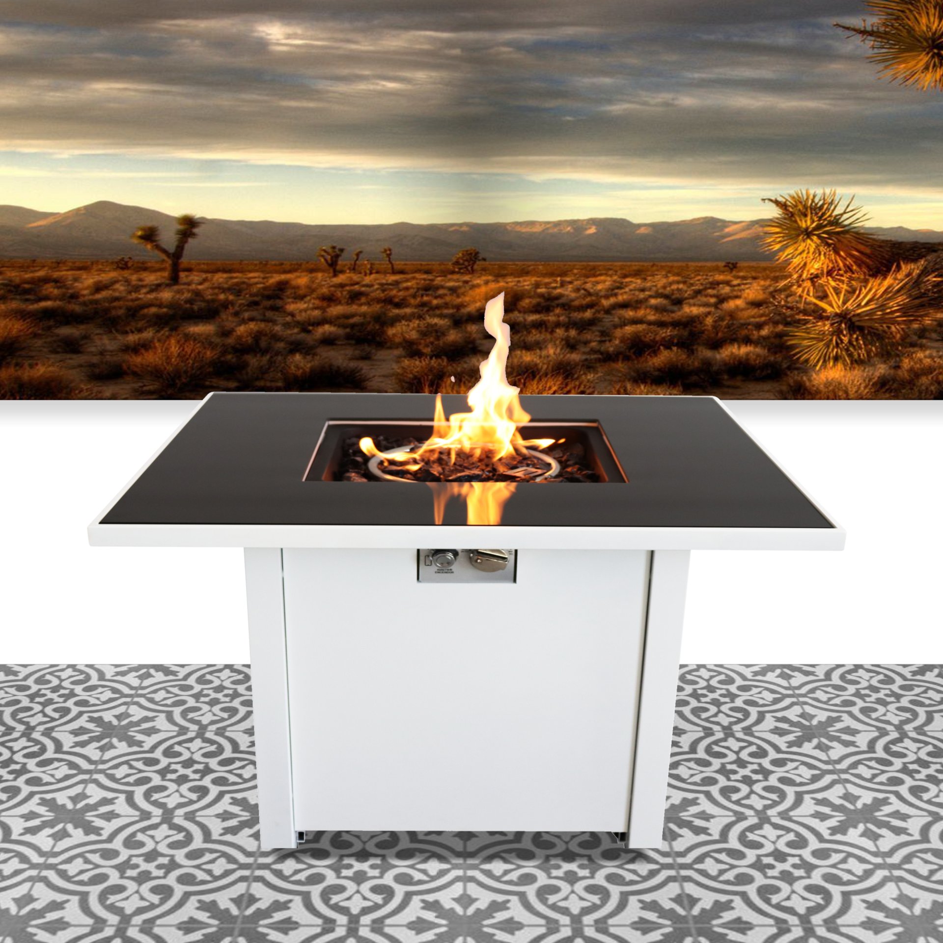 Propane / Gas Firepit Table - White - Image 2