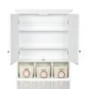 Bathroom Storage Cabinet, Medicine Cabinets For Bathroom With Mirror, 2 Doors 2 Adjustable Shelf & 3 Christmas Style Storage Basket - White - Image 8