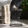 Lassen - Modern Outdoor Side Table With Hourglass Design - Matte Black - Image 5