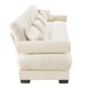 Super Comfort Oversized Modular Velvet Sectional Sofa With Ottoman - Cream - Image 8