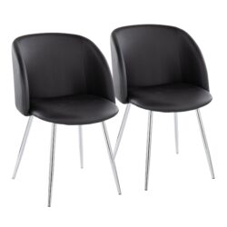 Fran - Contemporary Chair (Set of 2) - Black / Chrome