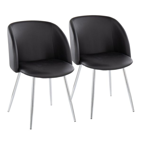 Fran - Contemporary Chair (Set of 2) - Black / Chrome