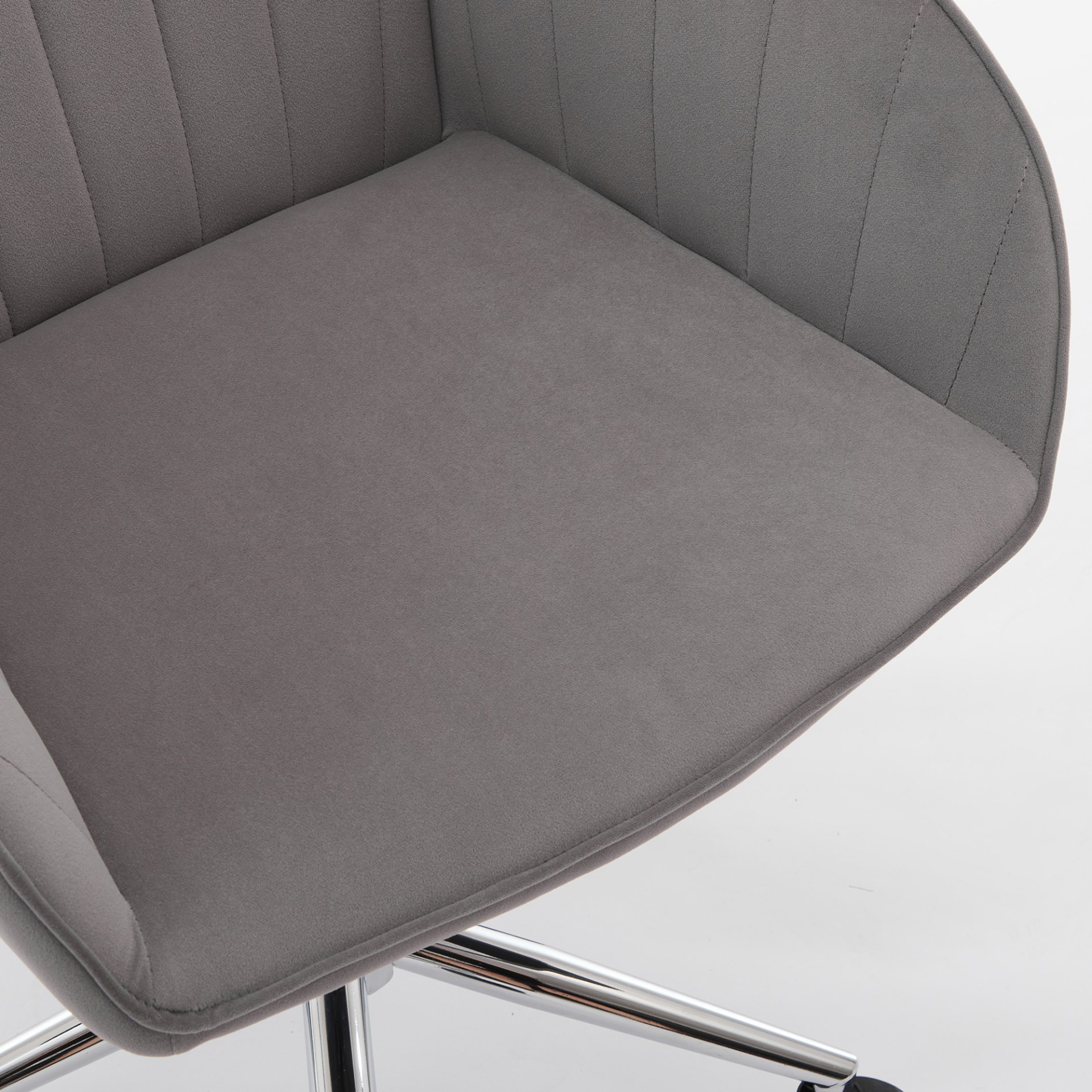 Adjustable Office Chair, Ergonomic Swivel Chair With Comfortable Backrest Seat - Gray - Image 7