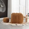Soft Bean Bag Chair With High Resilient Foam (Chips) - Khaki / Yellow - Image 6