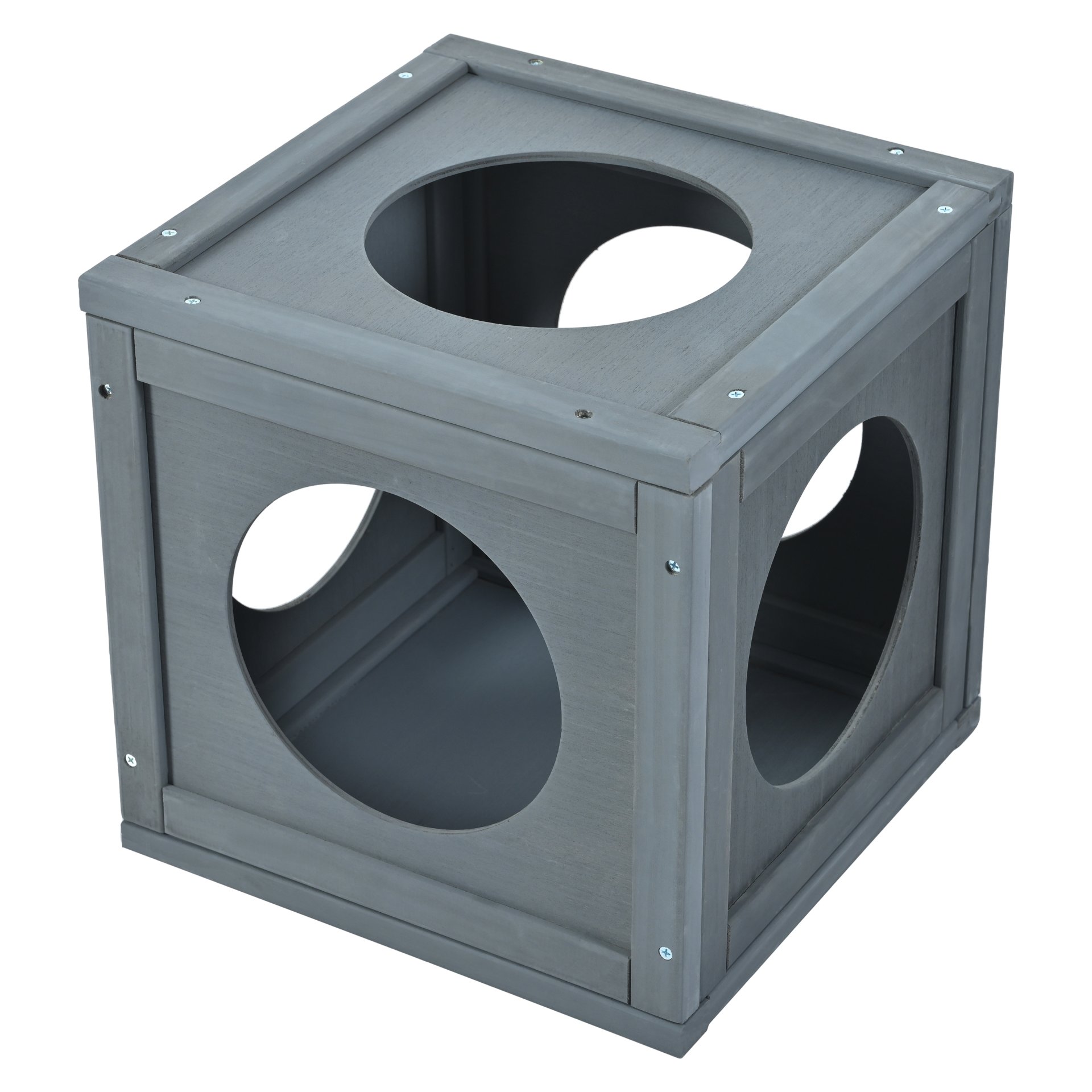 Outdoor Cat House With Shelves And Weather Protection, Removable Wood Boxes - Gray - Image 18