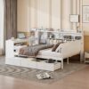 Full Size Daybed With 3 Drawers USB Ports And Desk - White - Image 22
