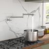 Wall Mount Pot Filler Faucet Folding Stretchable Kitchen Sink Faucet With 2 Handles - Brushed Nickel - Image 4