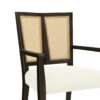 Mid Century Modern Arm Dining Chair (Set of 2) With Rattan Backrest - Beige / Dark Brown - Image 10